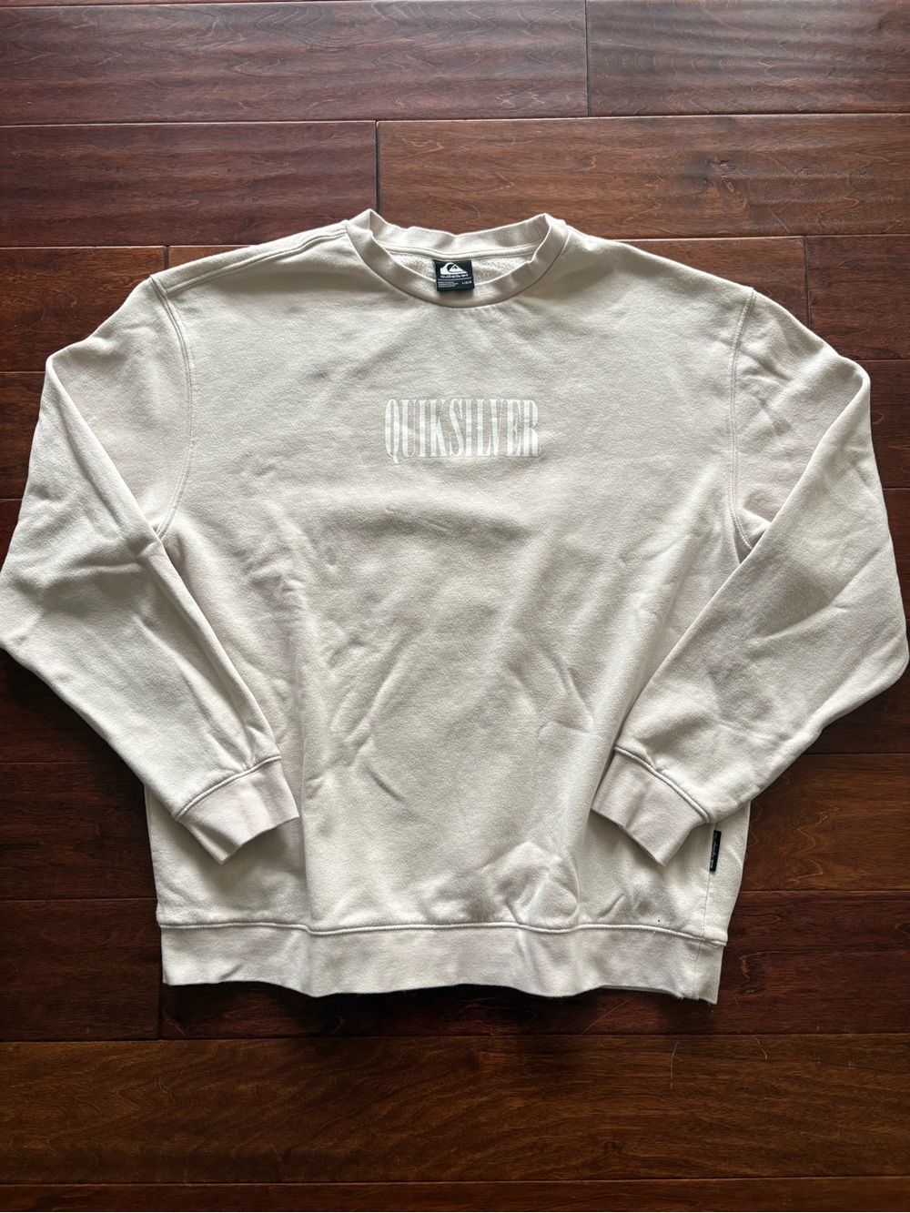 Quiksilver Men's Off White Crewneck Sweatshirt size L